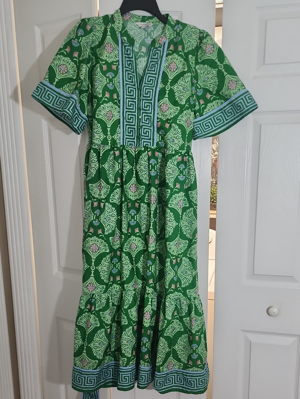 Crown And Ivy Green And Blue Print Dress Size L - Picture 6 of 12